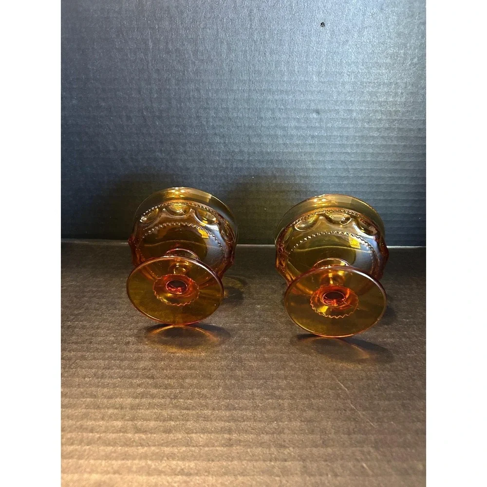 2 Vintage Imperial Provincial Dark Amber Thumbprint‎ 4